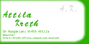 attila kreth business card